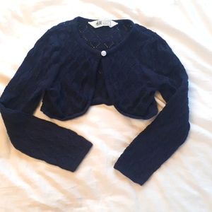 H&M Girls 4-6 Navy Crocheted Bolero